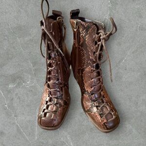 Kelsi Dagger Snake Print Boots